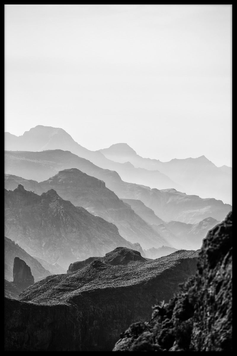 Misty Mountains Schwarz-Weiß-Poster