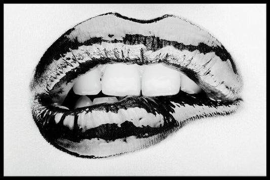 Abstrakte Lippen Schwarz-Weiß-Poster