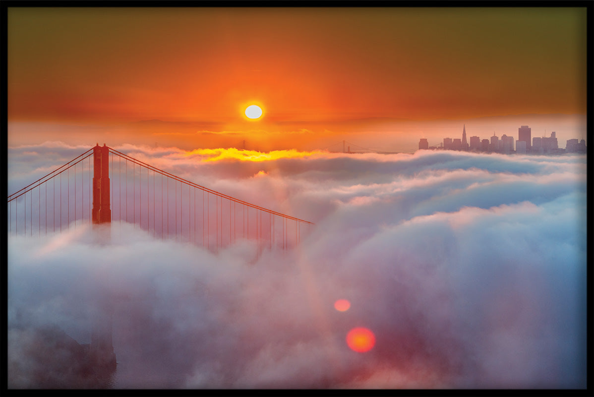 Brücke im Wolkenplakat