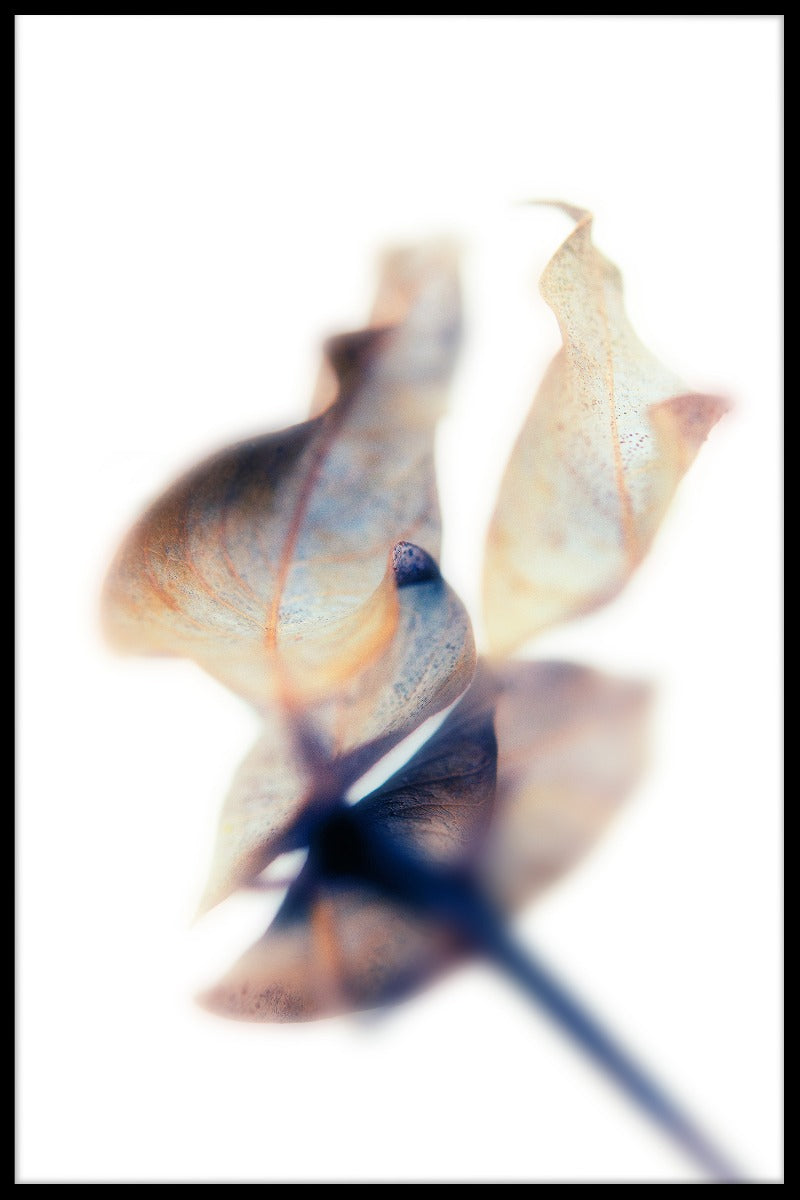 Abstraktes blaues Brun Tonad Blad Poster