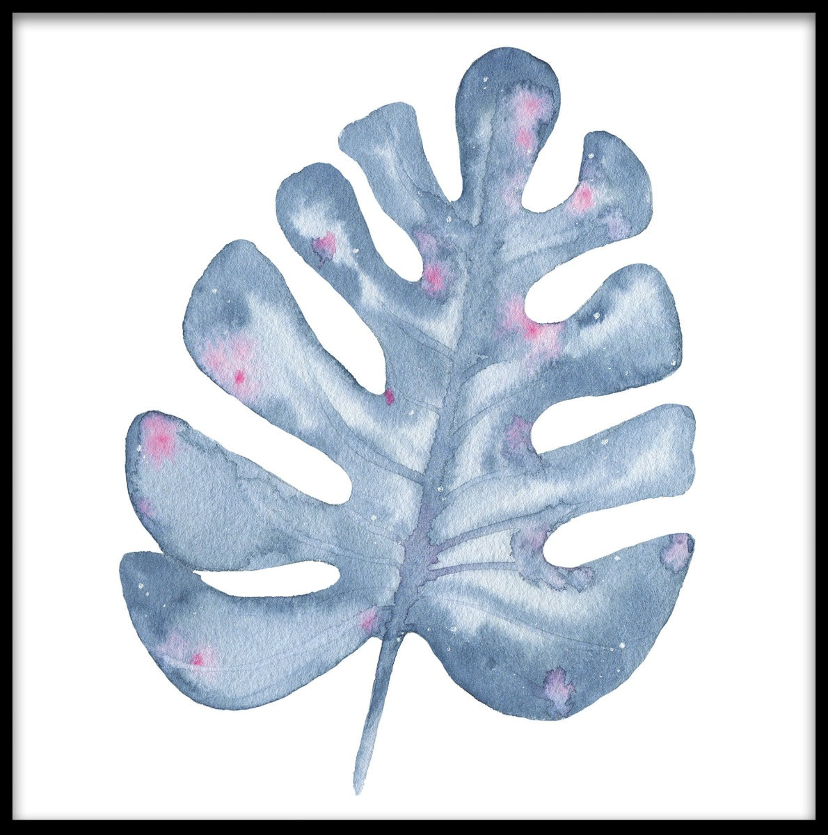 Poster mit tropischen Aquarellblättern