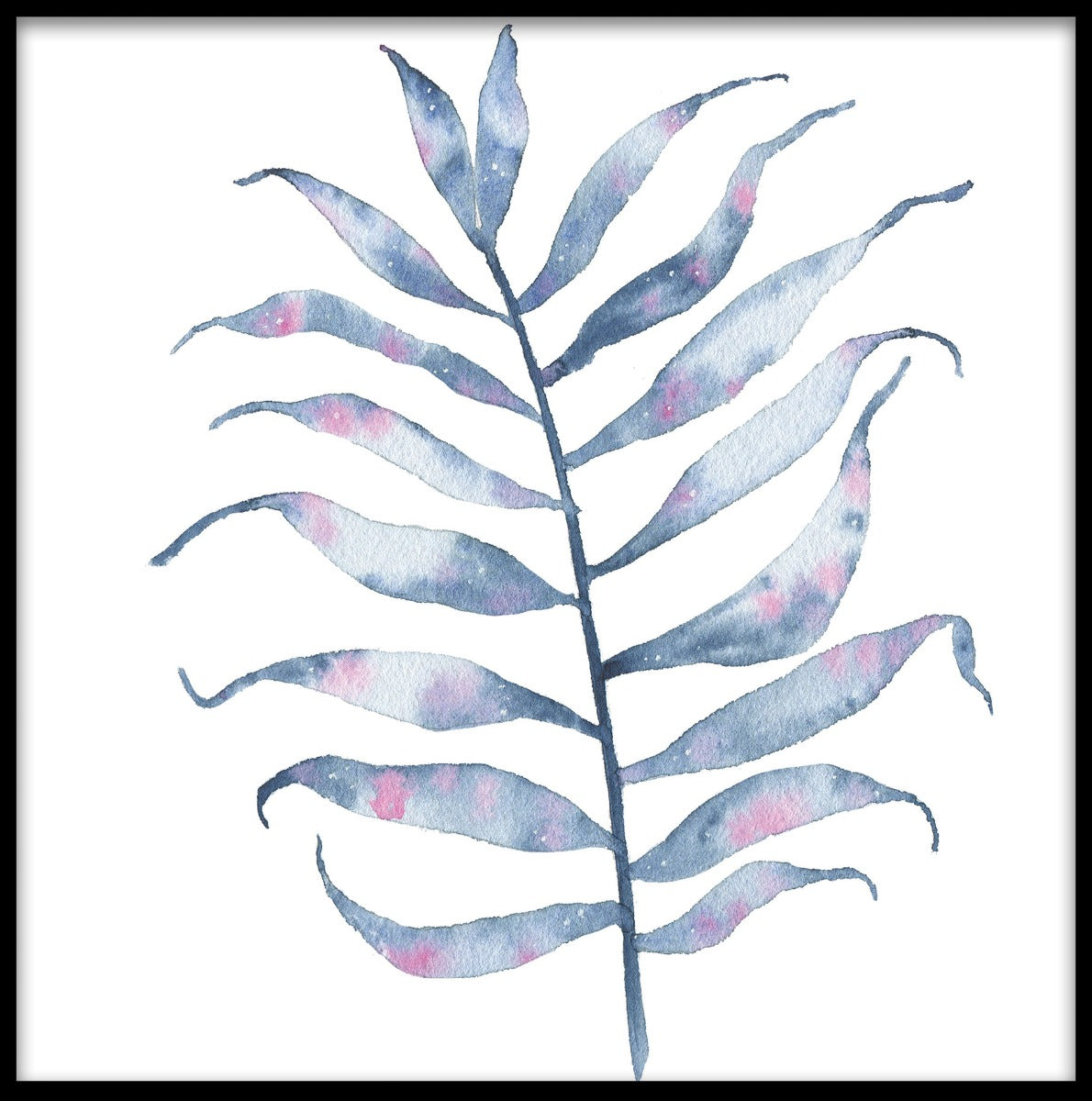 Poster mit tropischem Aquarellblatt N02