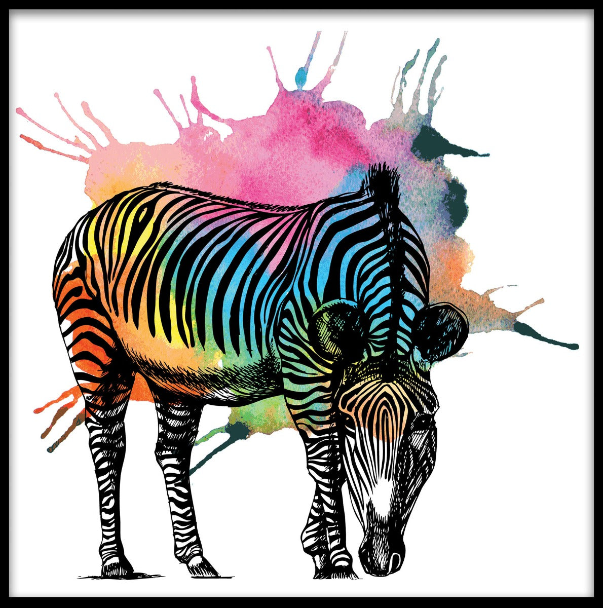 Buntes abstraktes Plakat des Zebras