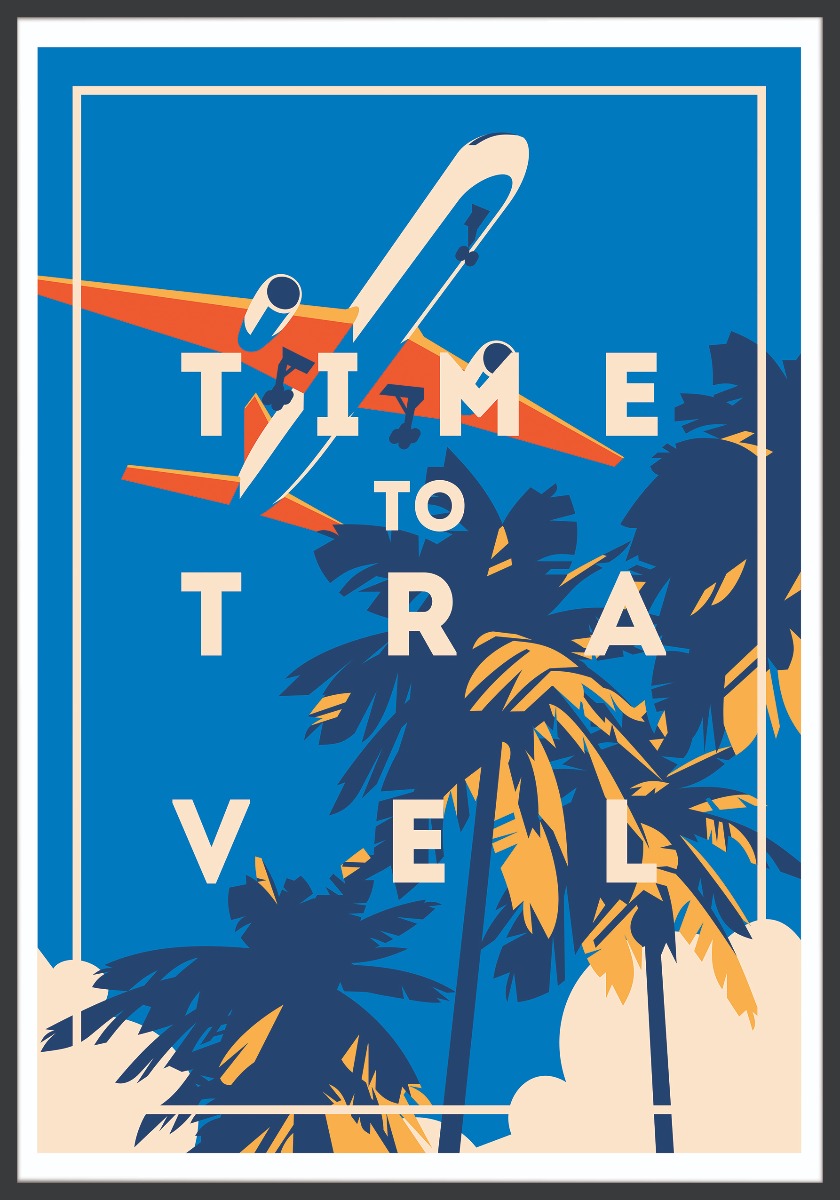 Zeit, Vintages Plakat zu reisen