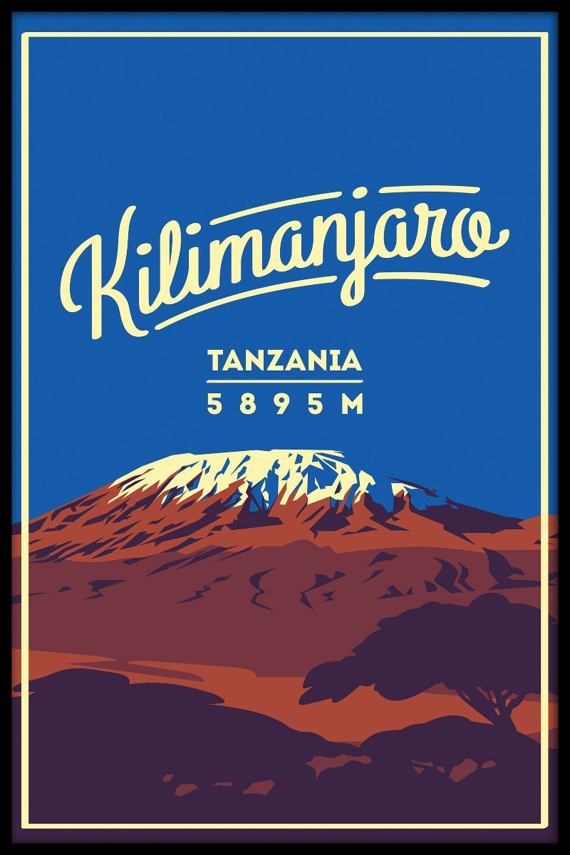 Kilimandscharo-Weinleseplakat