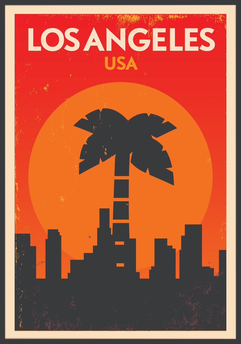 Los Angeles-Weinleseplakat