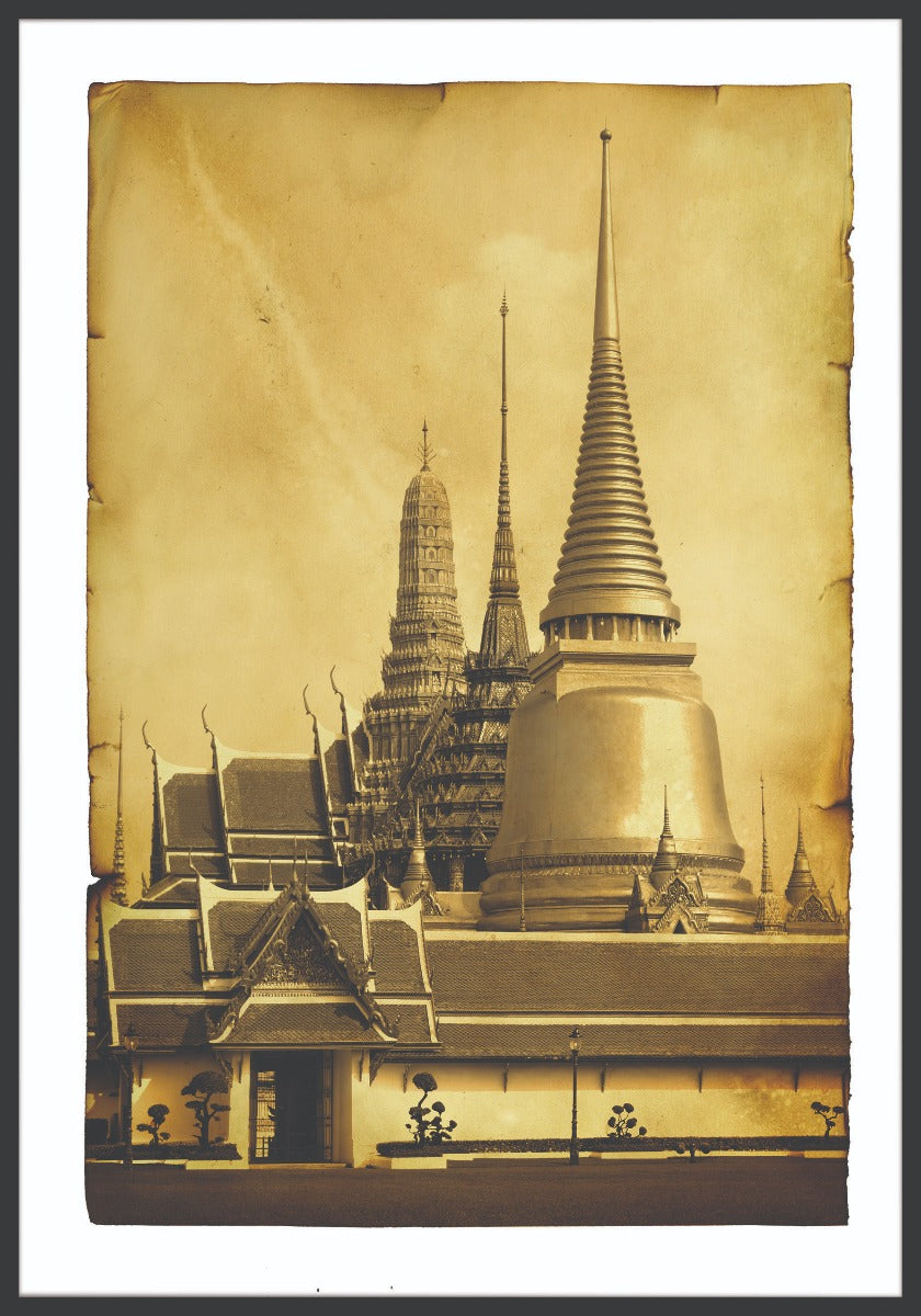 Vintages Plakat des Bangkok-Tempels