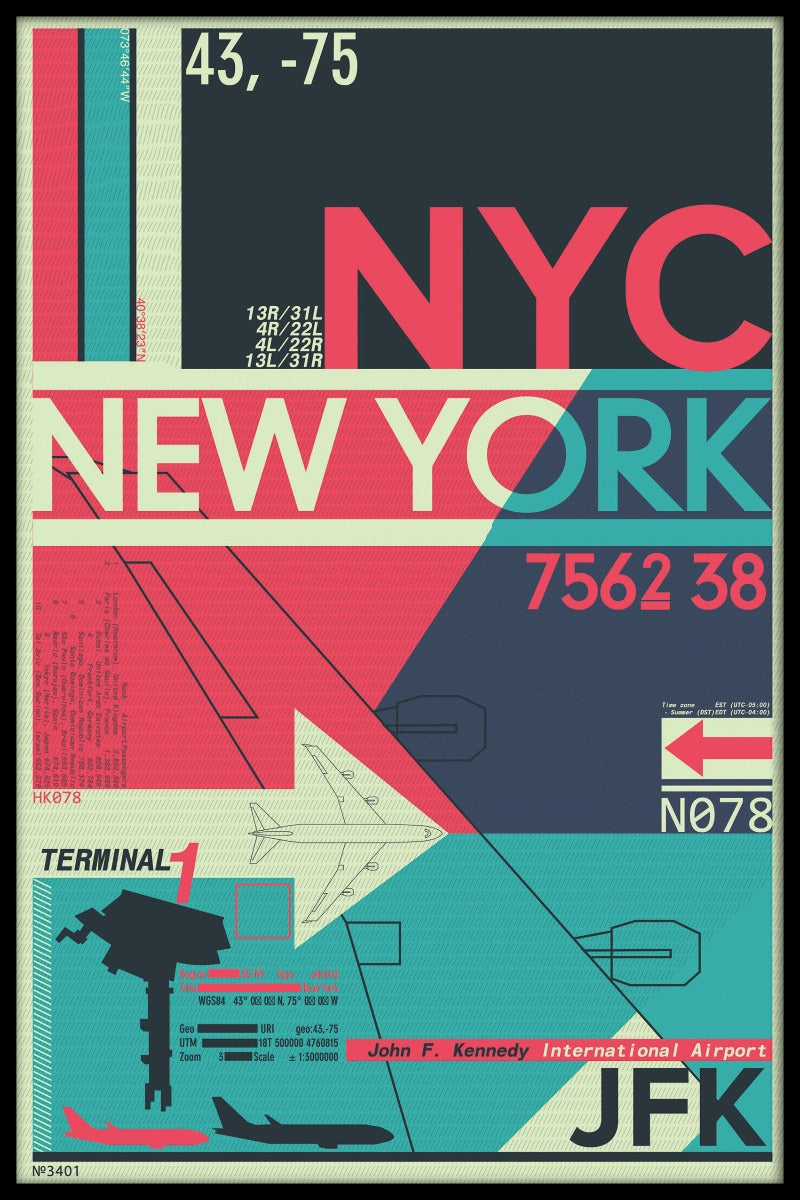 Plakat des Flughafens JFK New York City