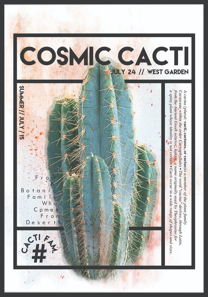 Kosmisches Kakteenplakat