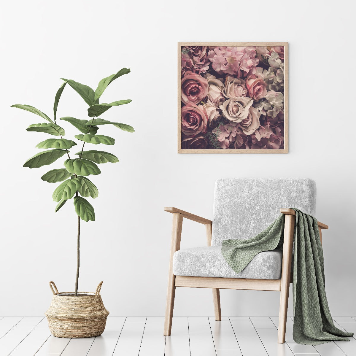 Plakat mit rosa Rosen