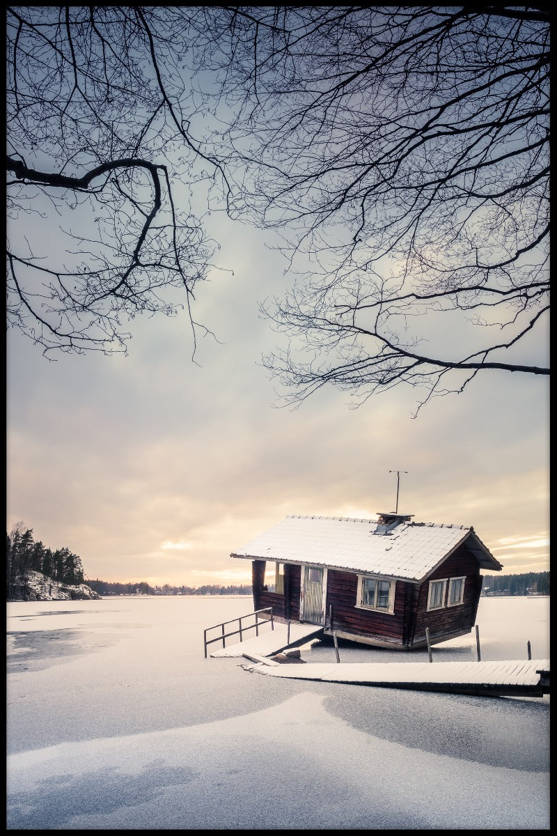 Plakat verlassene Hütte Finnland