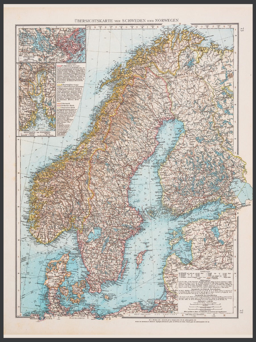 Skandinavien Karta 1896 Plakat