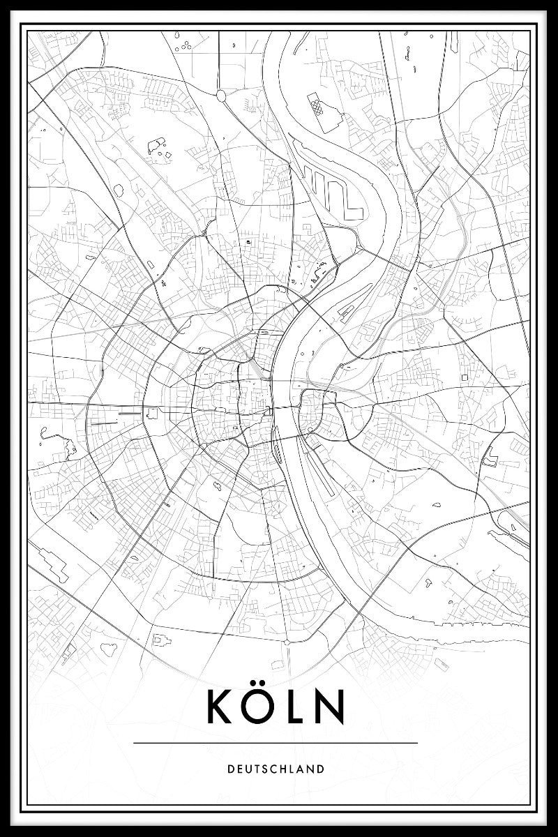 Kölner Stadtplan Poster