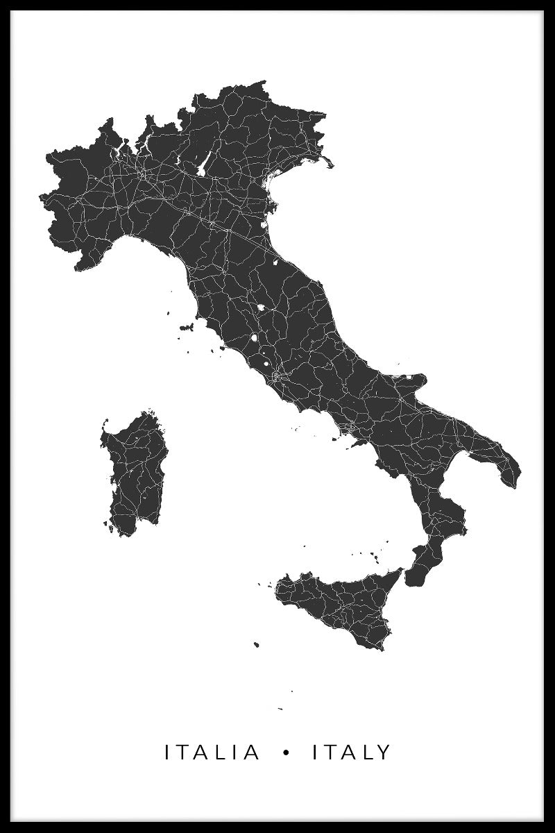 Italien Karte N02 Poster