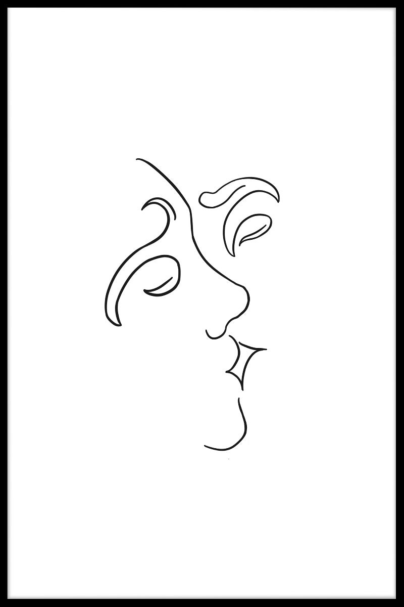 Face Line Art-Plakat