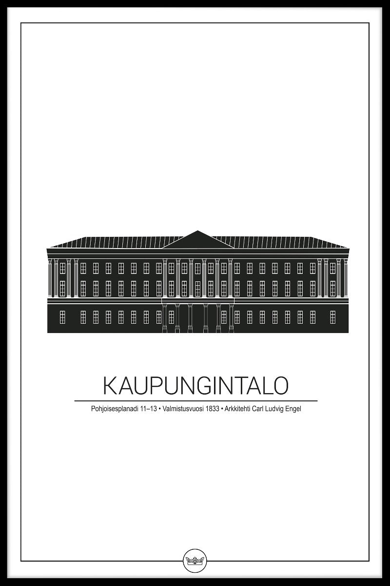 Plakat des Rathauses von Helsinki