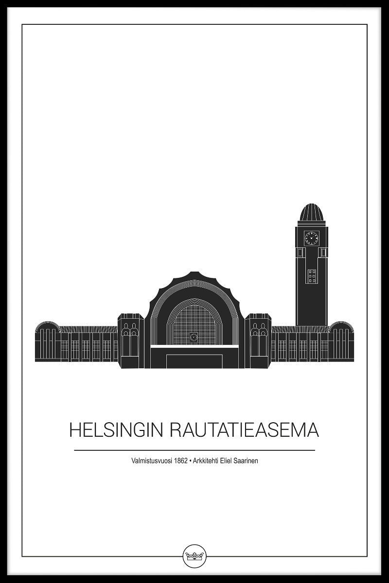 Plakat des Bahnhofs Helsingfors