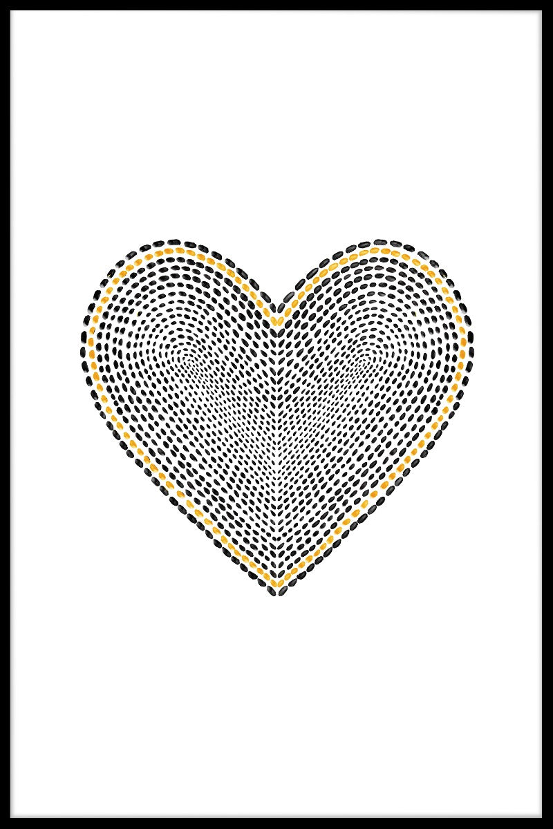 Poster mit goldenem und schwarzem Herz