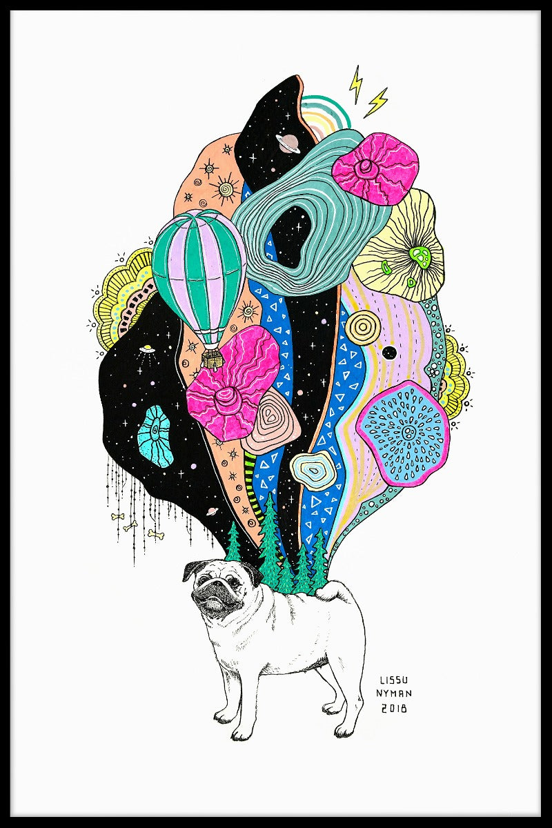 Kosmisches Mops-Poster