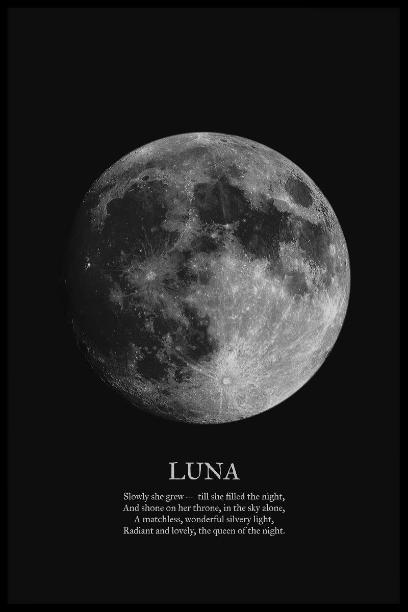 Schwarzes Luna-Plakat