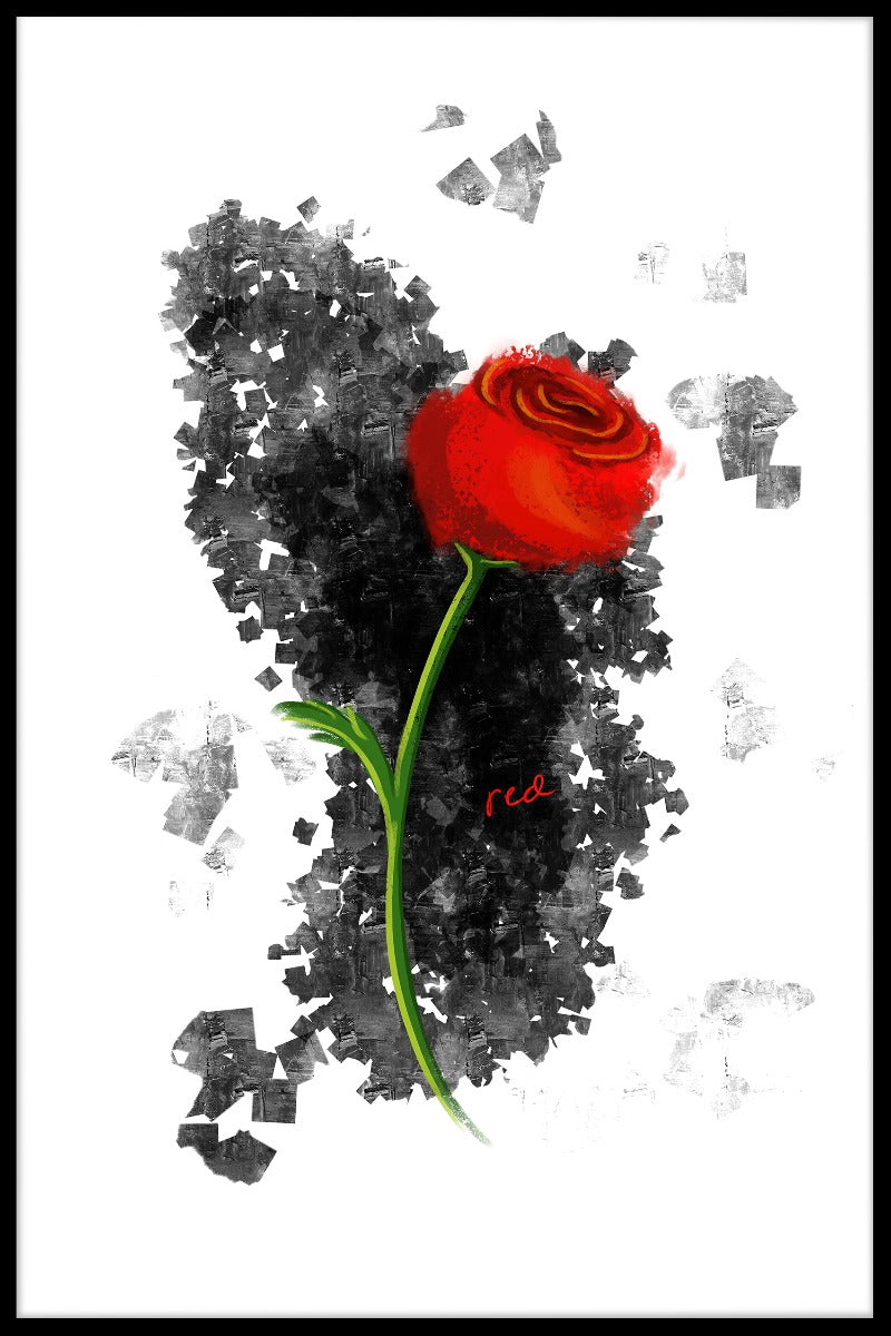 Grafikdesignplakat der roten Blume