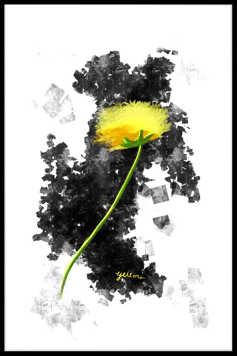 Grafikdesignplakat der gelben Blume