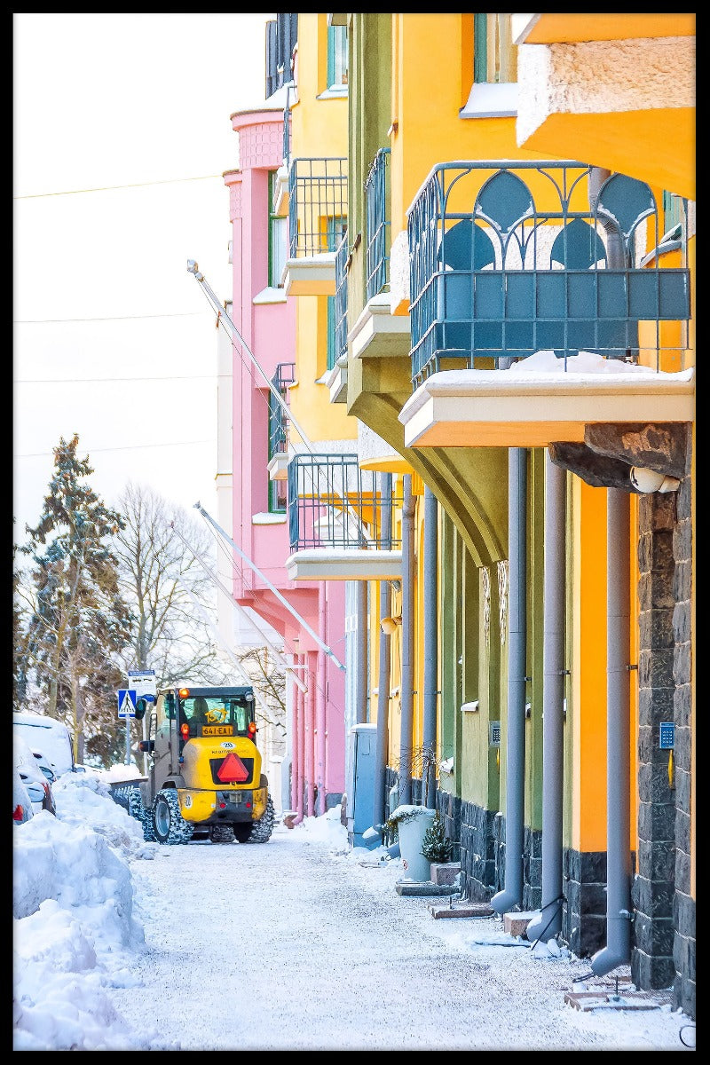 Helsinkis Straßenposter im Winter