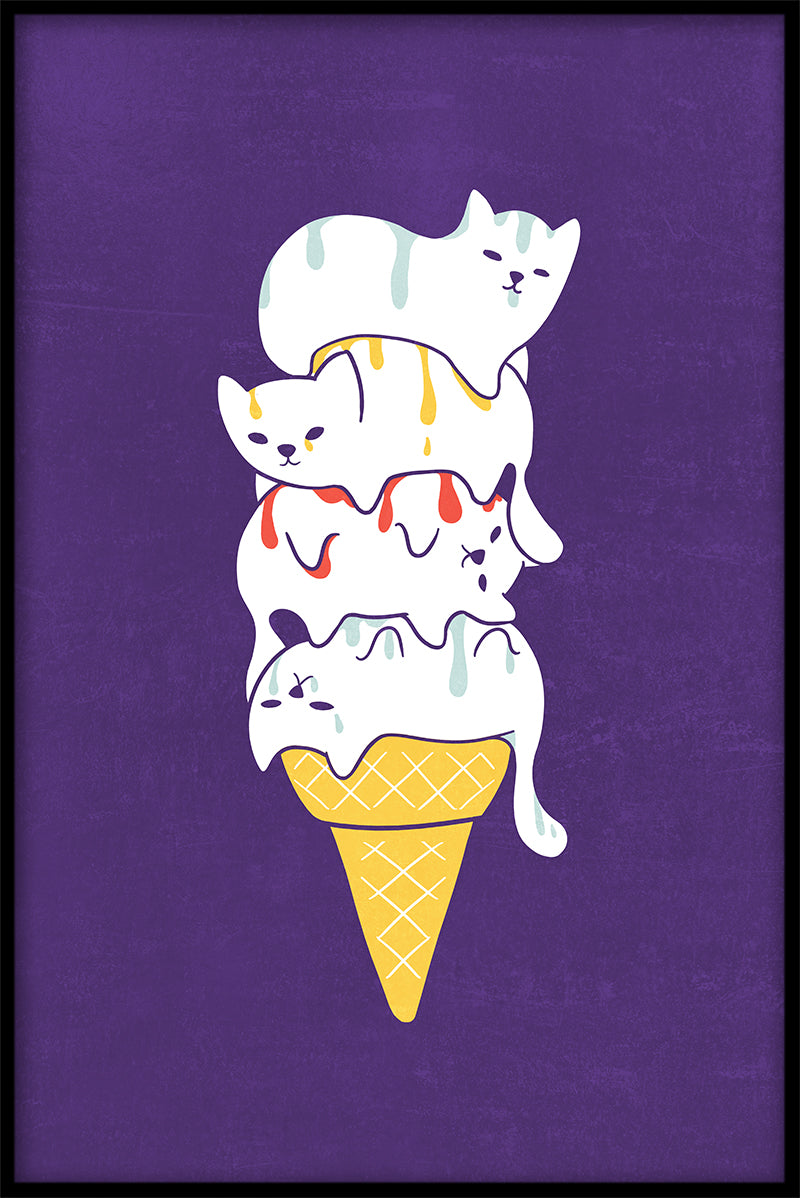 Poster mit Eiscreme-Katzen