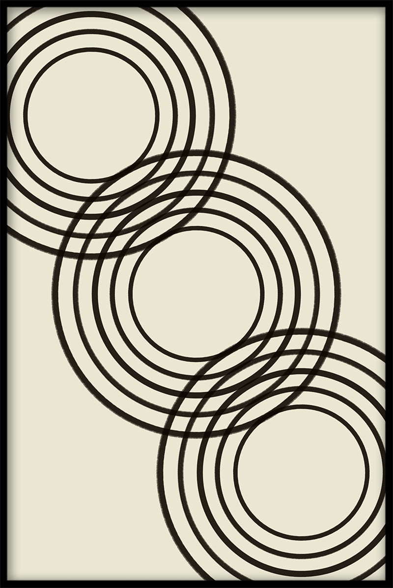 Kunstposter mit abstrakten Ringen