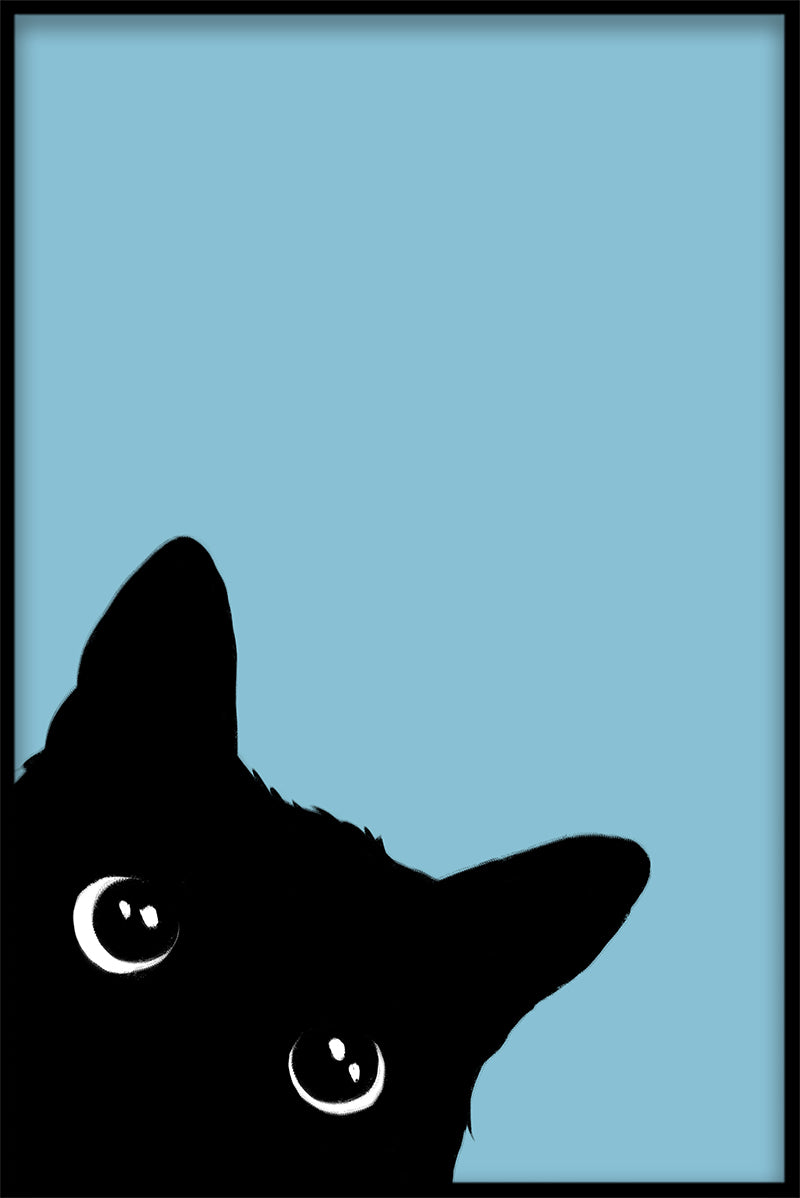 Schwarze Katze hallo Plakat