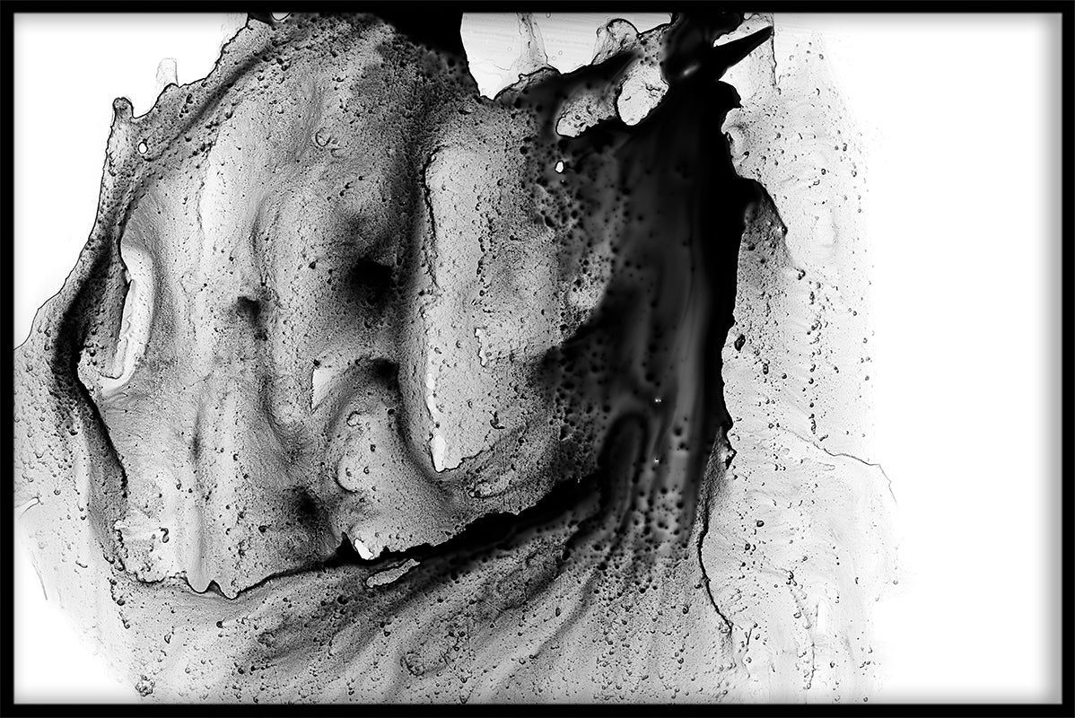 Abstraktes Poster mit schwarzer Tinte