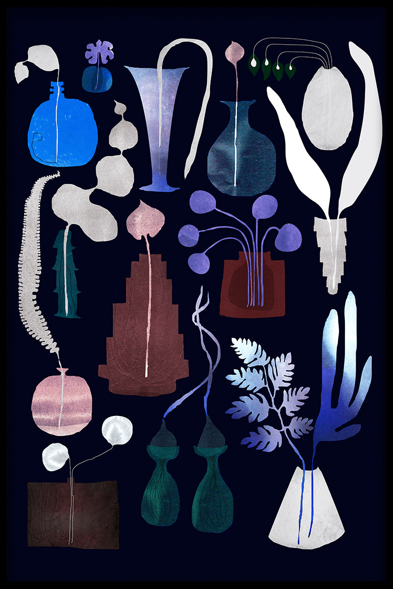 Dunkles Plakat aus Glas