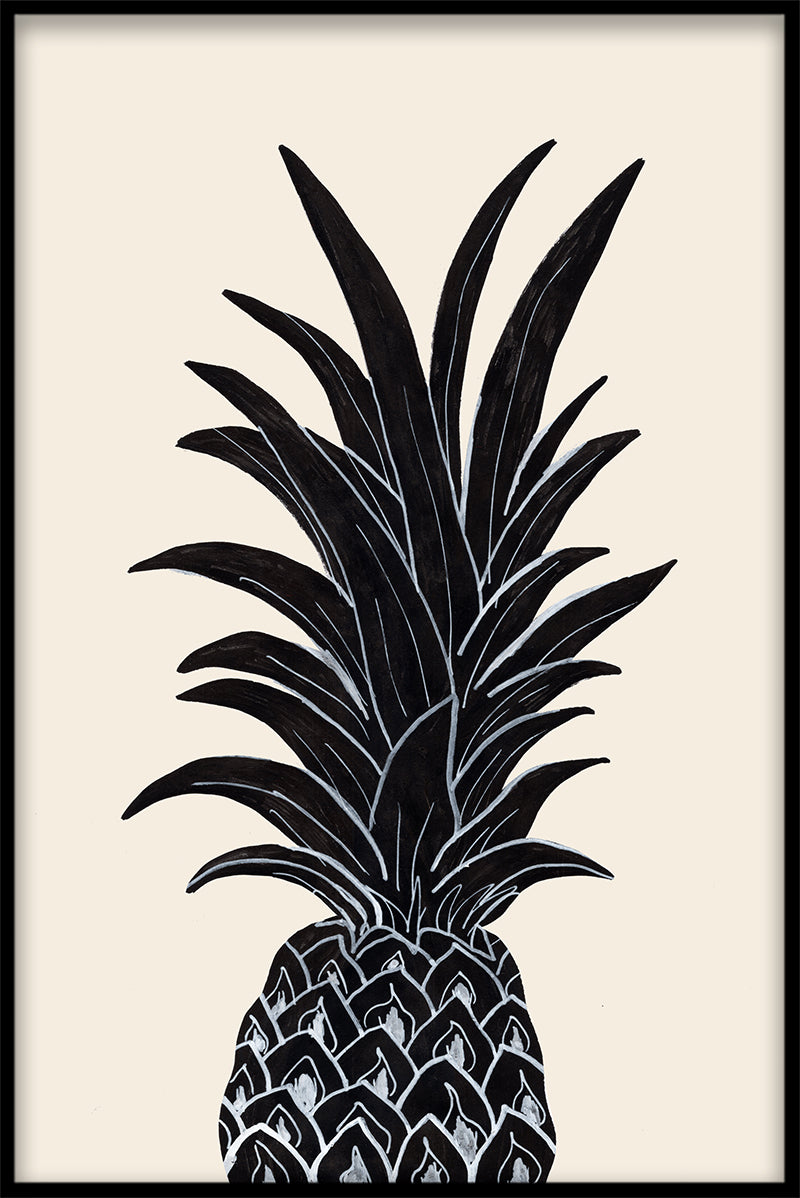 Plakat mit schwarzer Ananas