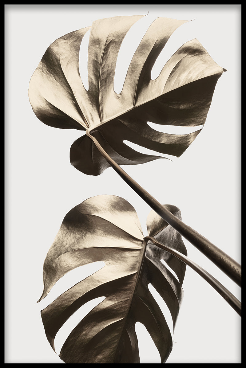 Gold Monstera N02 Poster-s