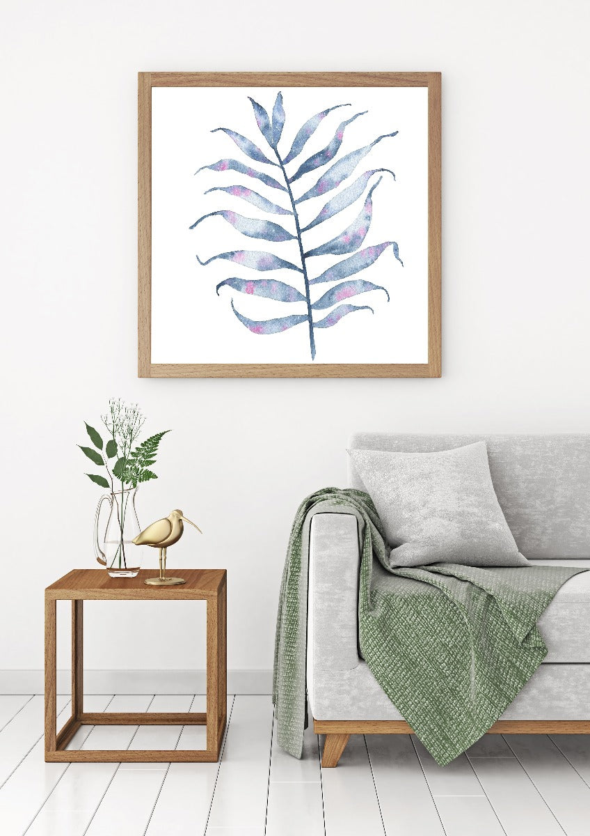 Poster mit tropischem Aquarellblatt N02