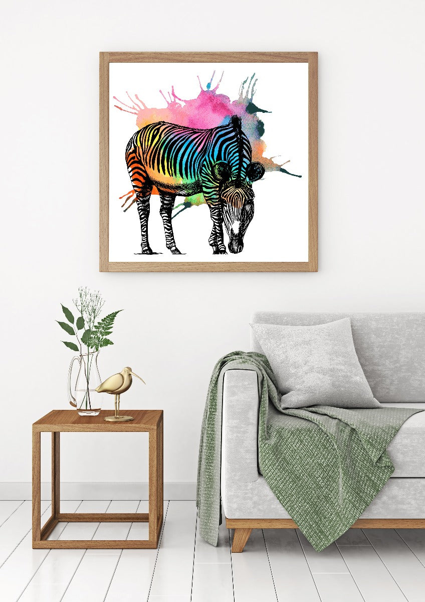 Buntes abstraktes Plakat des Zebras