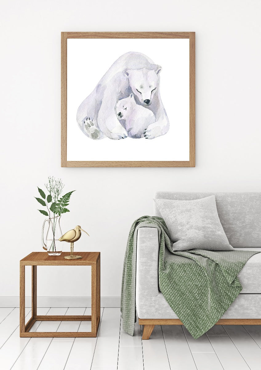 Eisbär-Liebe-Aquarell-Poster