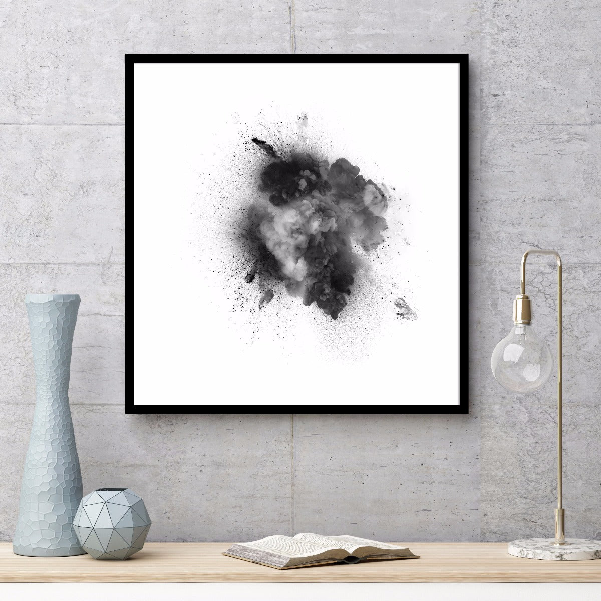 Schwarzes Explosions-Illustrationsplakat