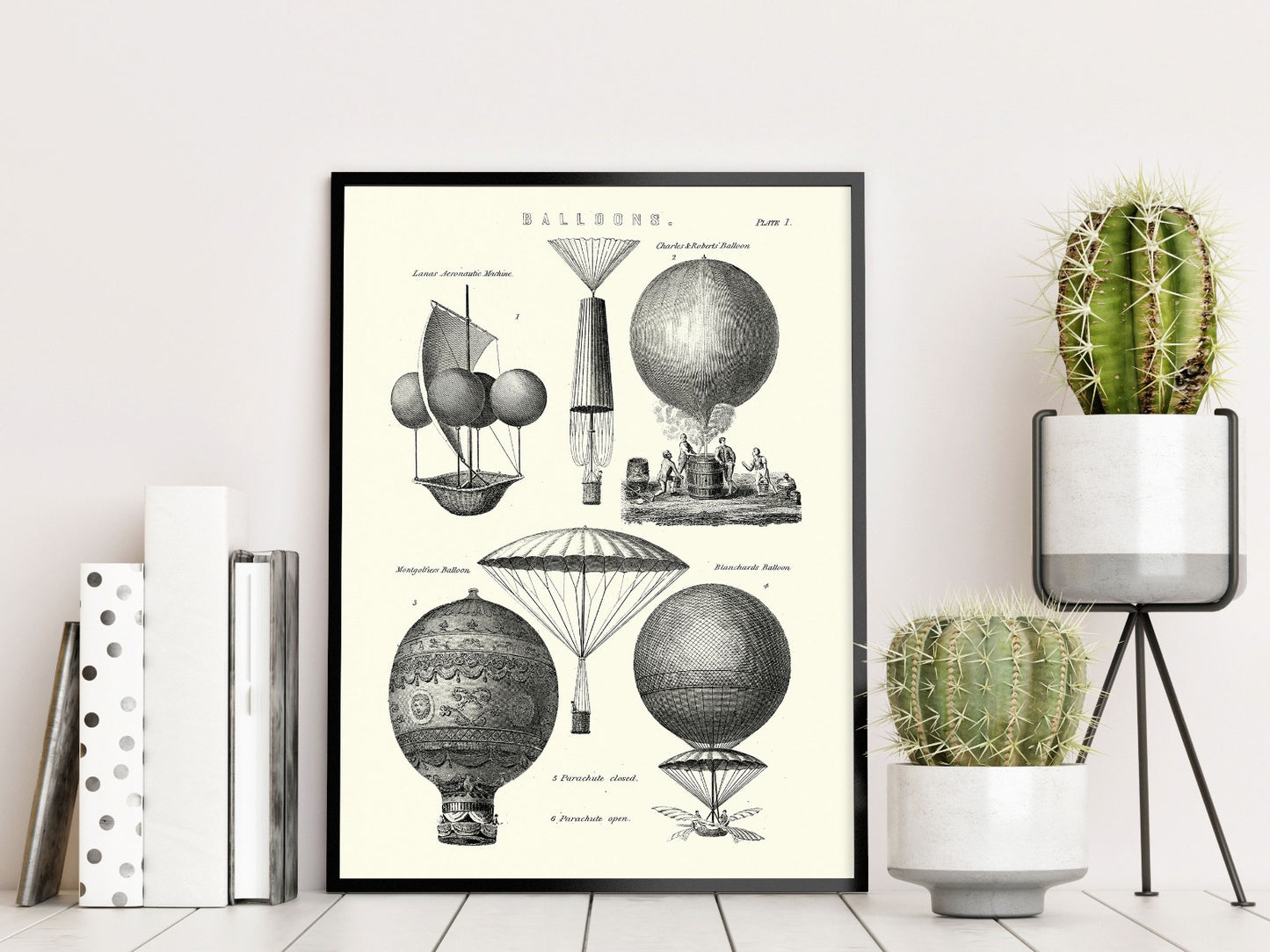 Vintage Heißluftballon-Typen Poster