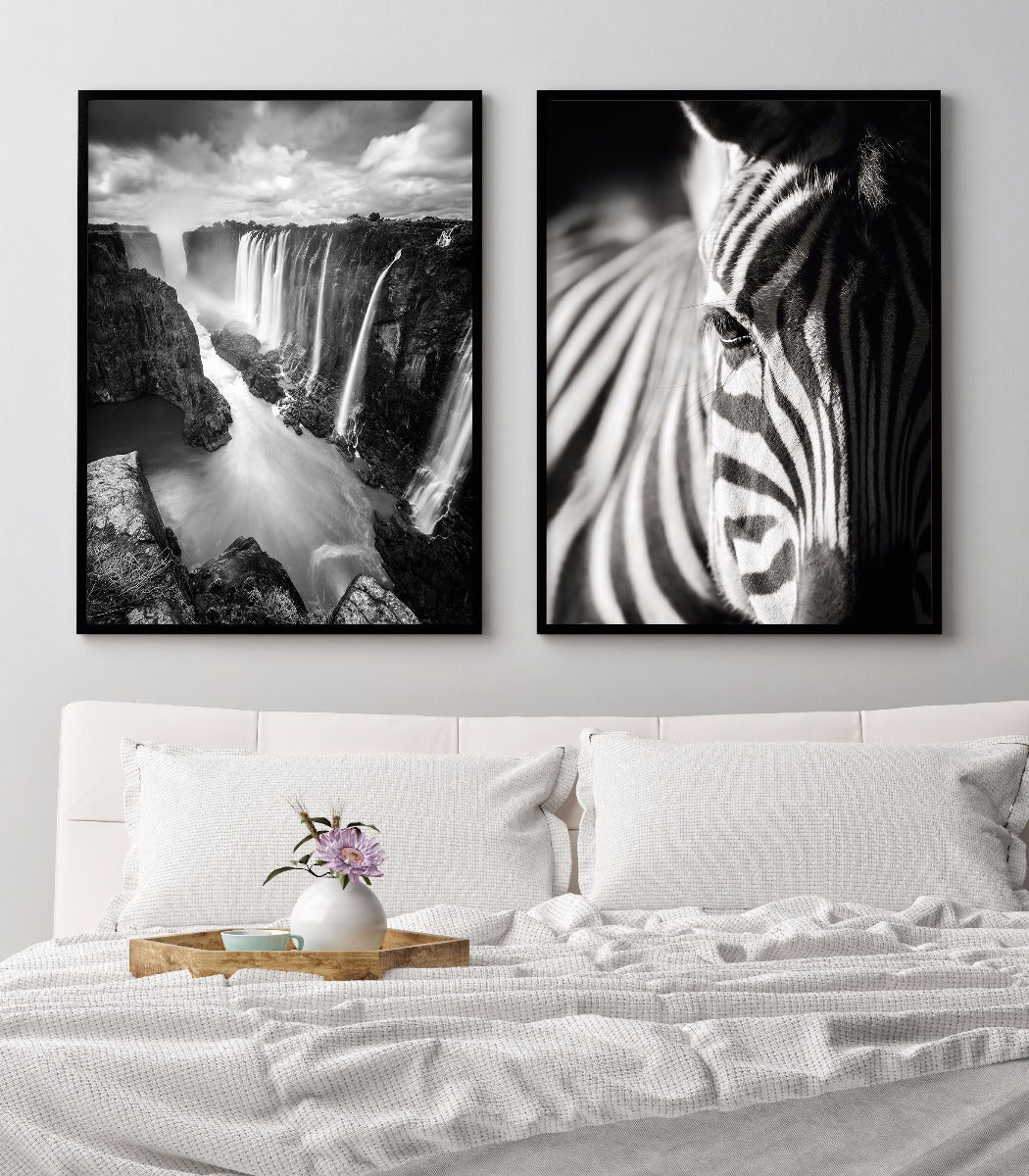 Victoria Falls Schwarz-Weiß-Poster