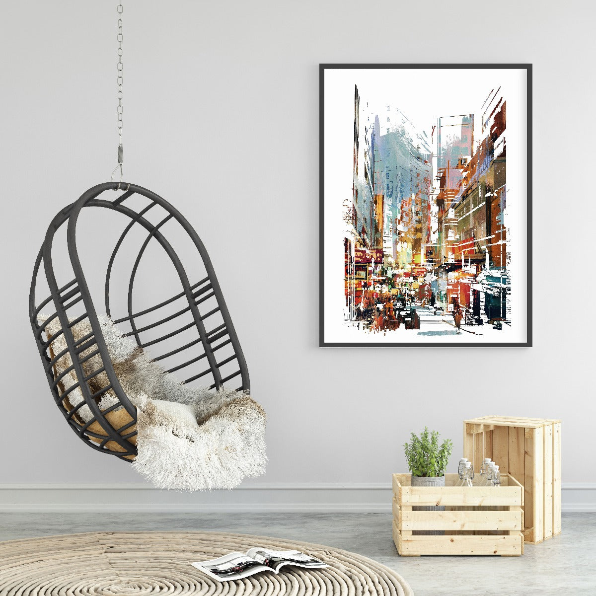 Aquarell modernes Stadtbild Poster
