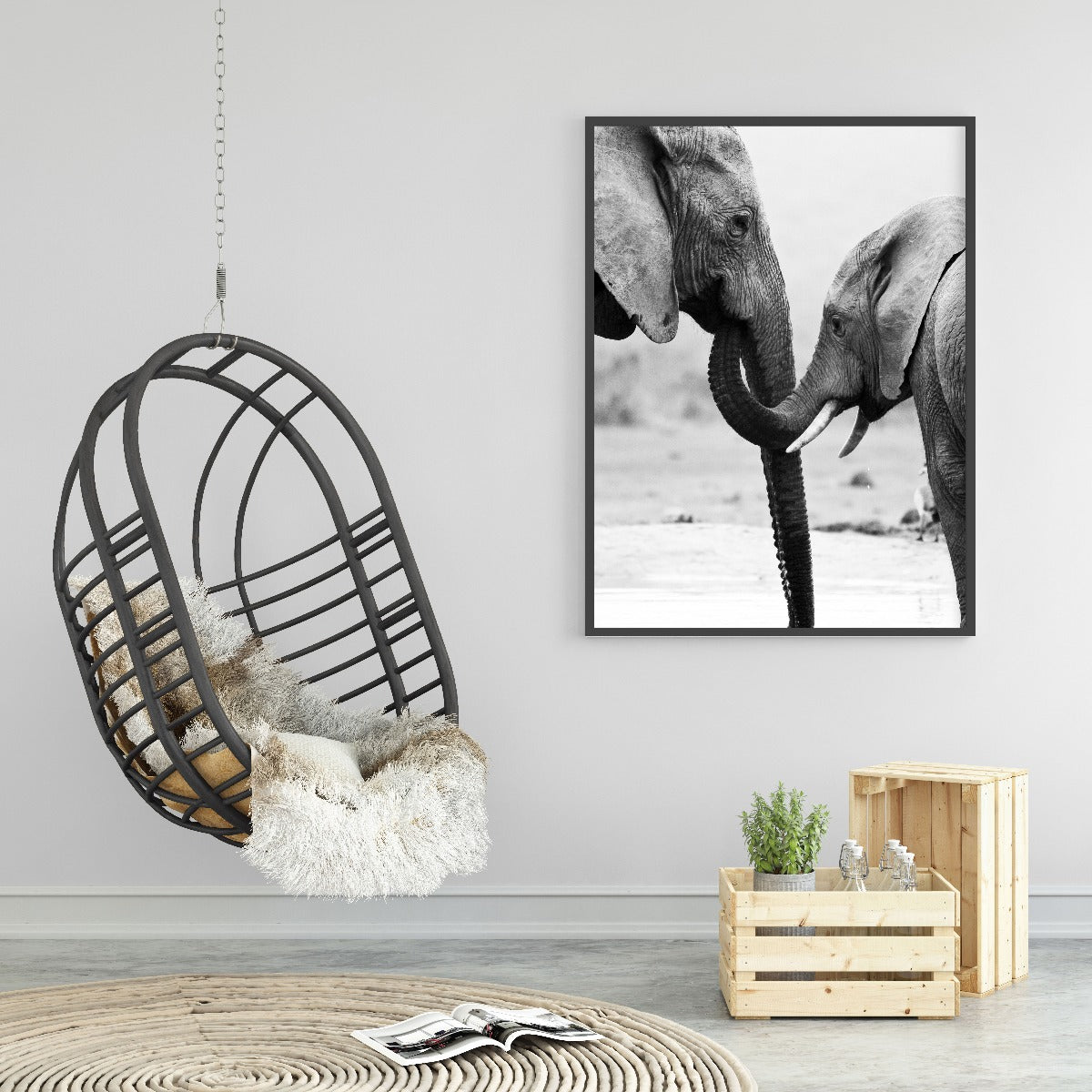 elefantenmutter und sohn poster