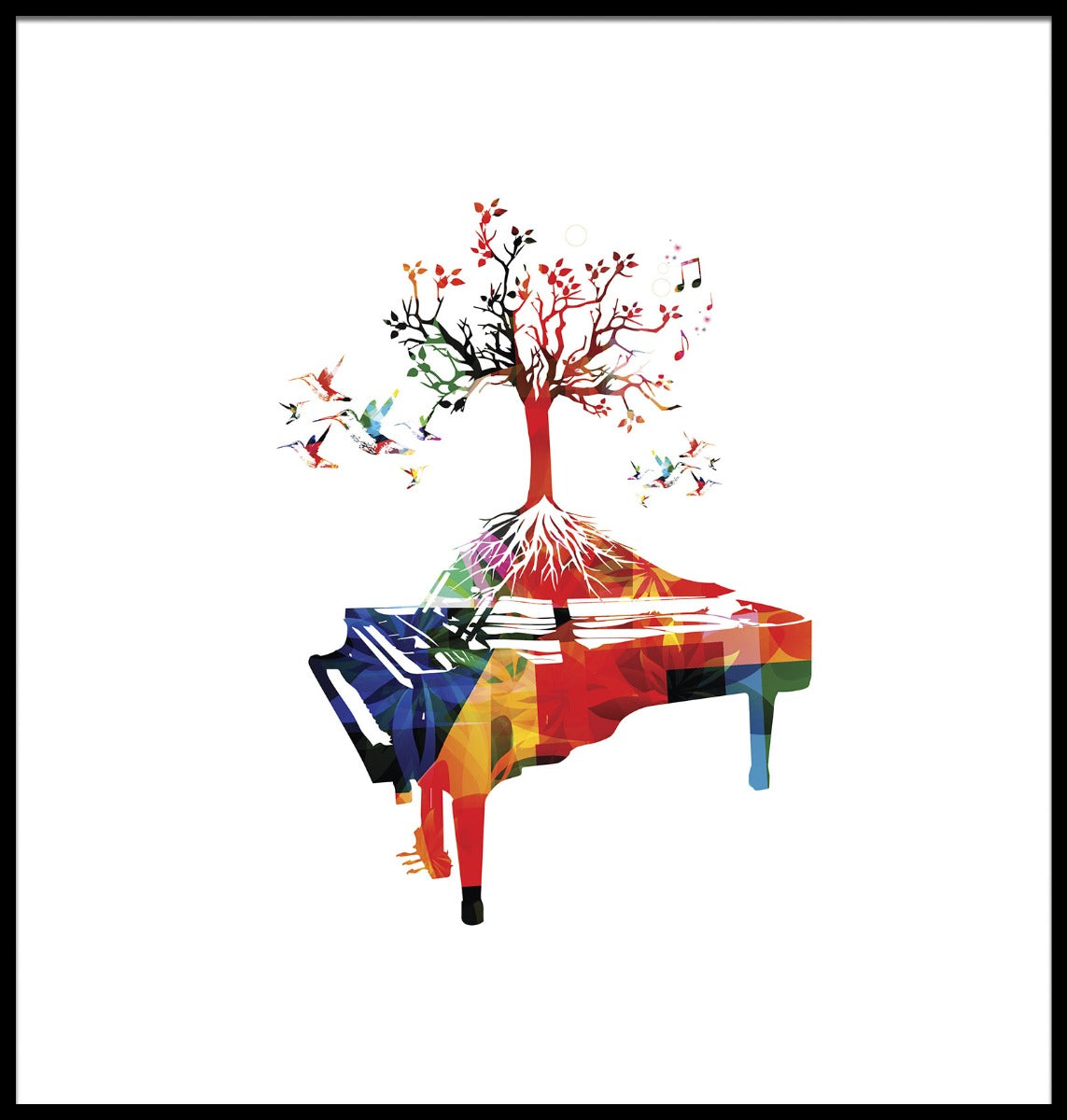 Poster mit Klavierillustration