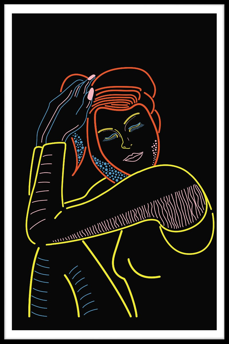 Kunstposter mit Farblinien für Frauen