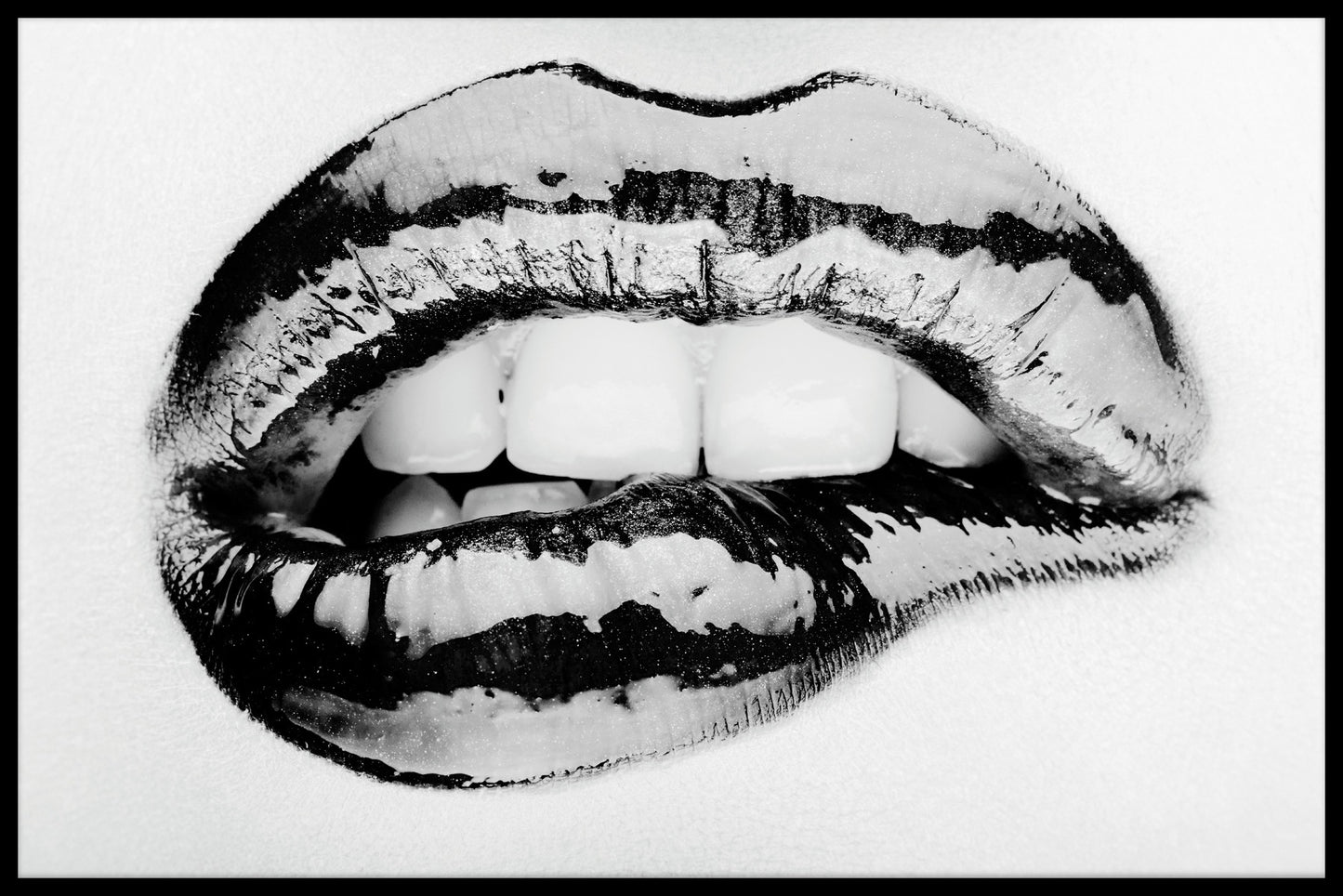  Abstrakte Lippen Schwarz-Weiß-Poster
