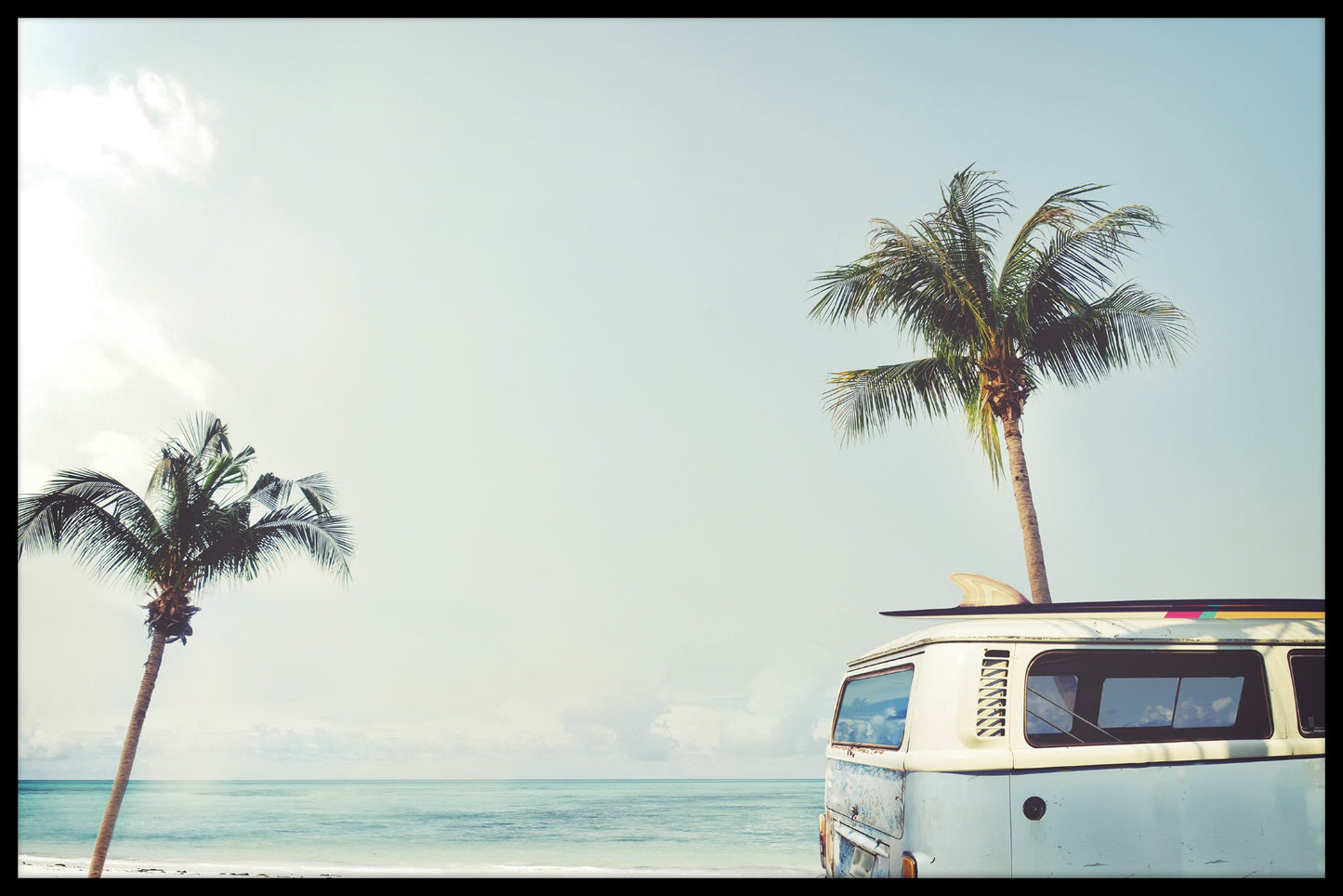  Hippie-Van auf Strandpostern