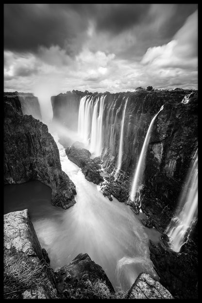  Victoria Falls Schwarz-Weiß-Poster