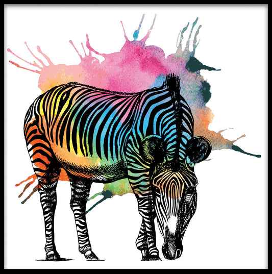  Buntes abstraktes Plakat des Zebras