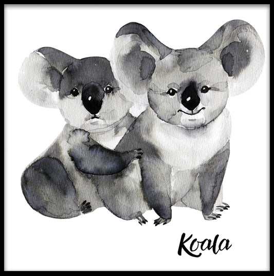  Koala-Liebes-Aquarellplakat