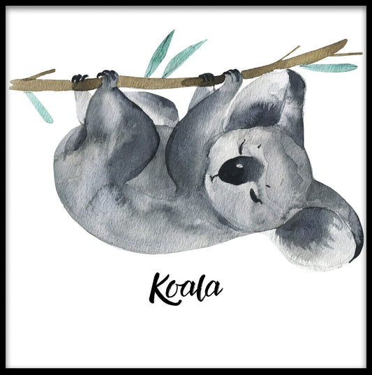  Schlafendes Koala-Aquarellplakat